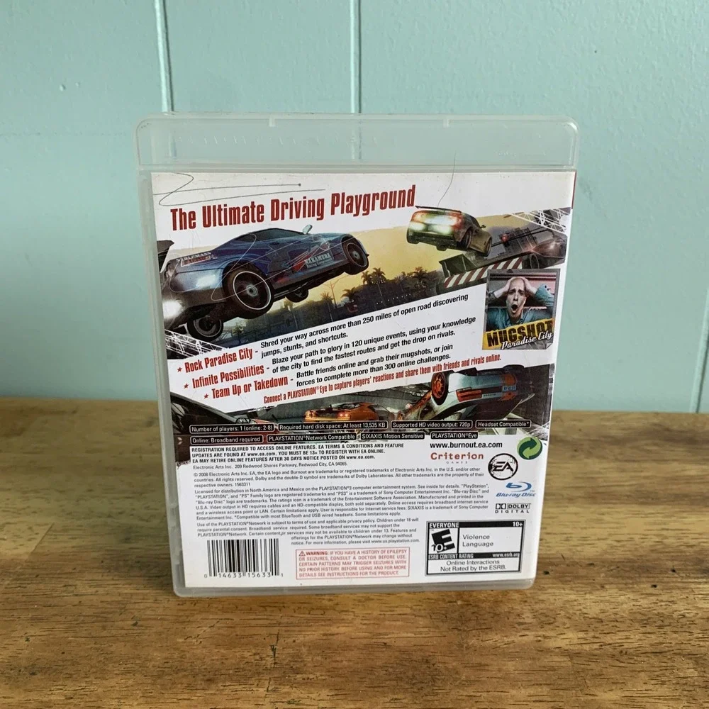 Burnout Paradise (Sony PlayStation 3, 2008) Game And Case Good Condition